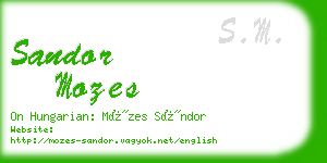 sandor mozes business card